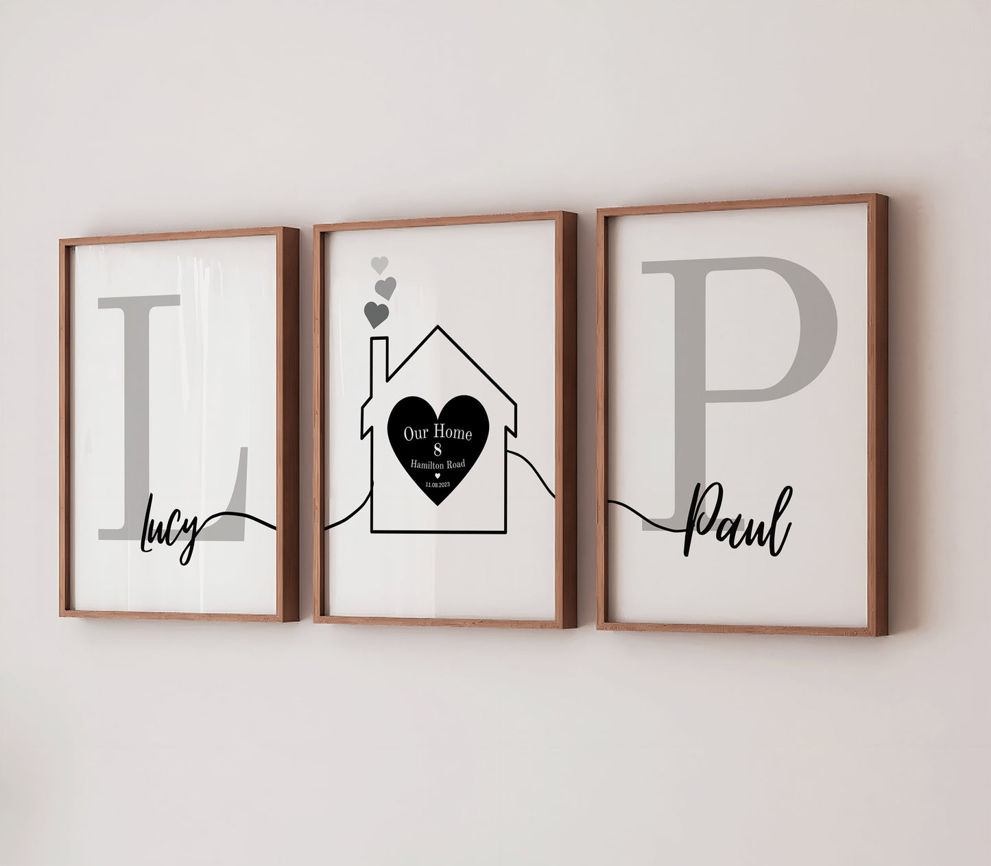 Personalized New Home Print Set: Housewarming Line Art Decor