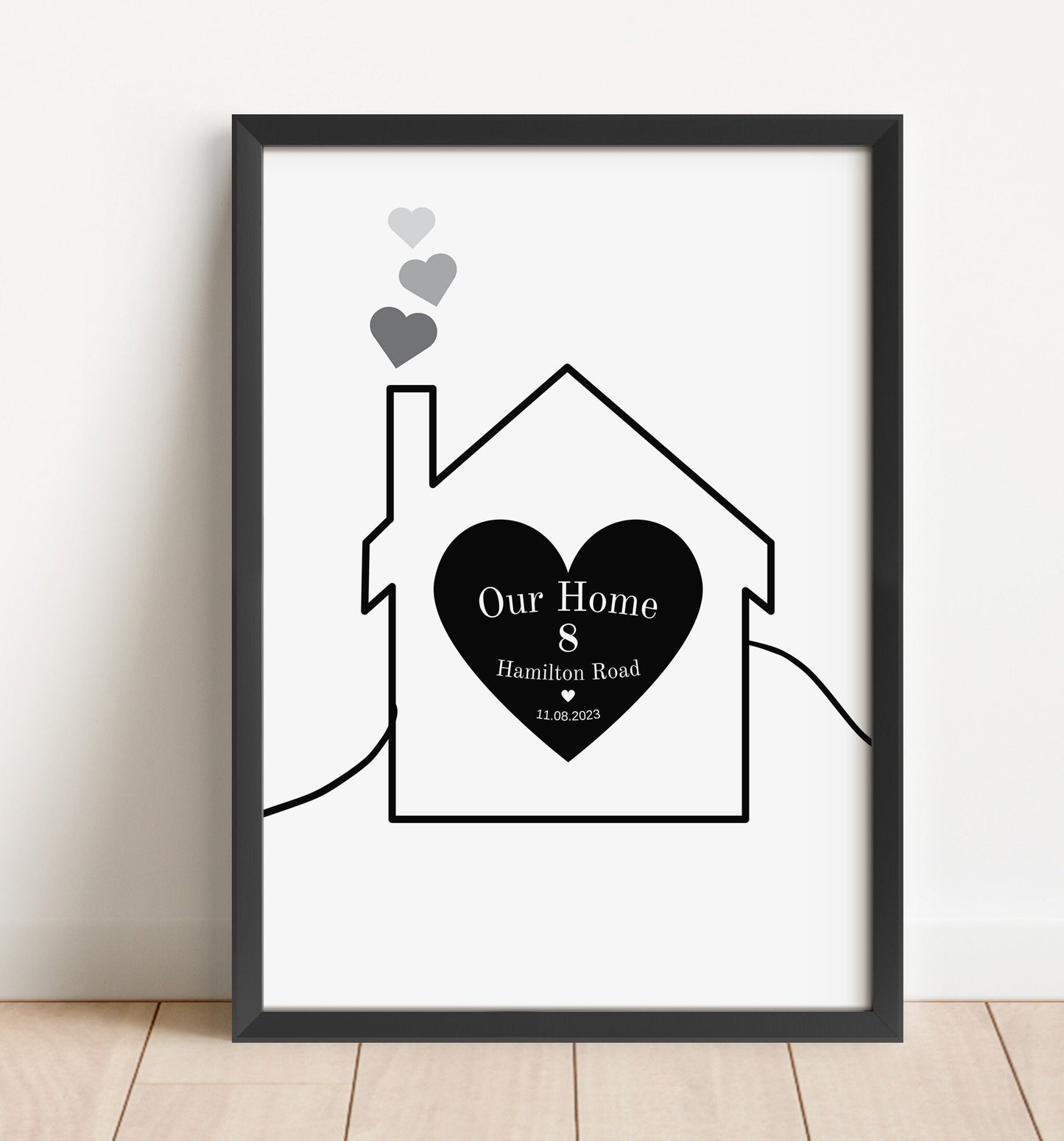 Personalized New Home Print Set: Housewarming Line Art Decor