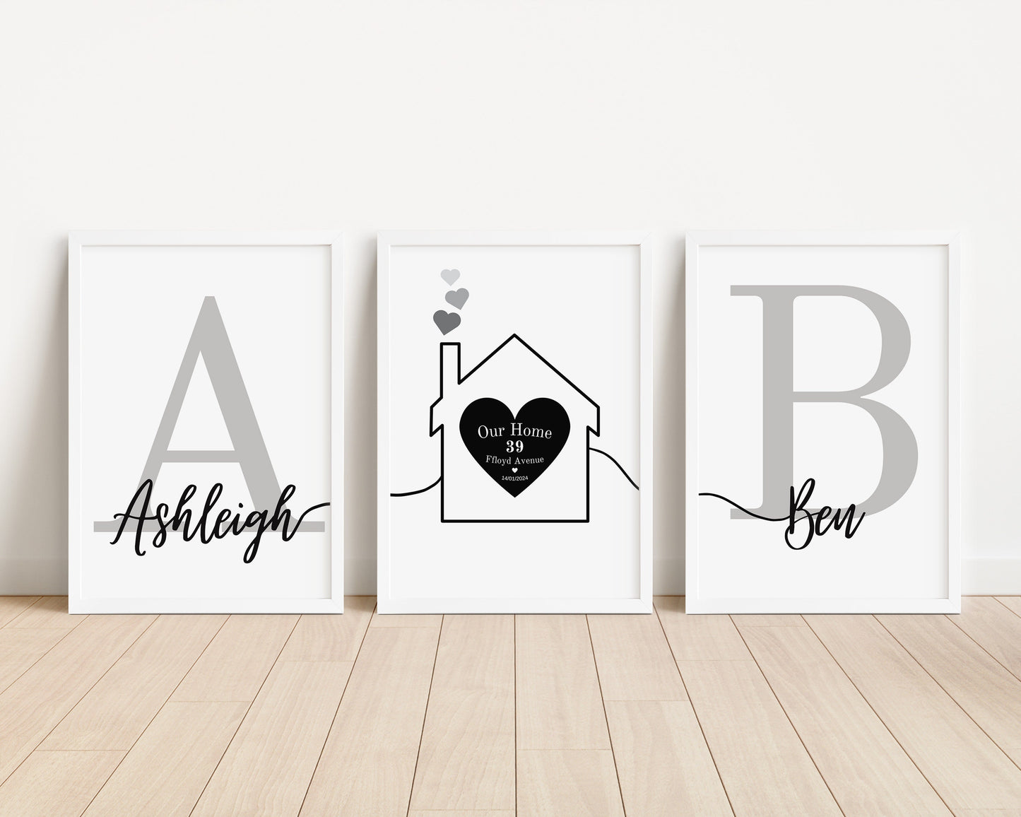 Personalized New Home Print Set: Housewarming Line Art Decor