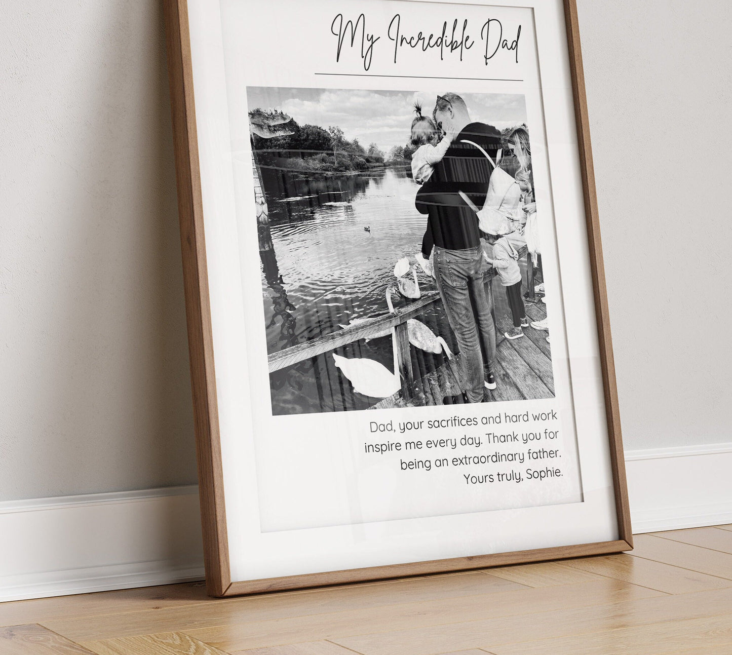 Incredible Dad Personalised Photo Gift, Custom Photo Frame for Daddy, Father's Day Gift, My Daddy Print, New Father Present, New Father Gift