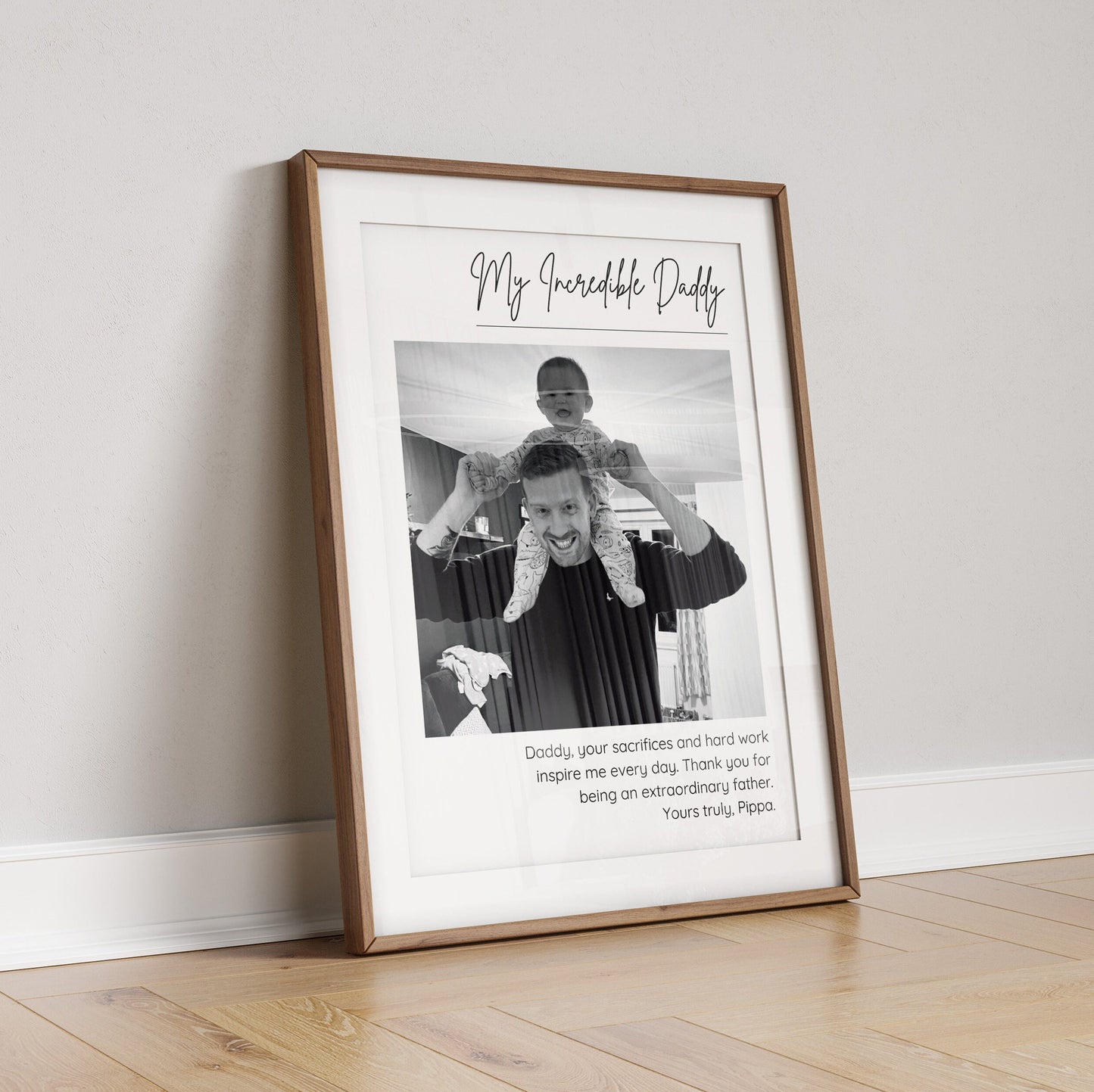 Incredible Dad Personalised Photo Gift, Custom Photo Frame for Daddy, Father's Day Gift, My Daddy Print, New Father Present, New Father Gift