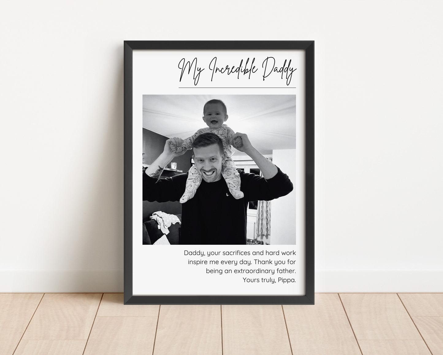Incredible Dad Personalised Photo Gift, Custom Photo Frame for Daddy, Father's Day Gift, My Daddy Print, New Father Present, New Father Gift