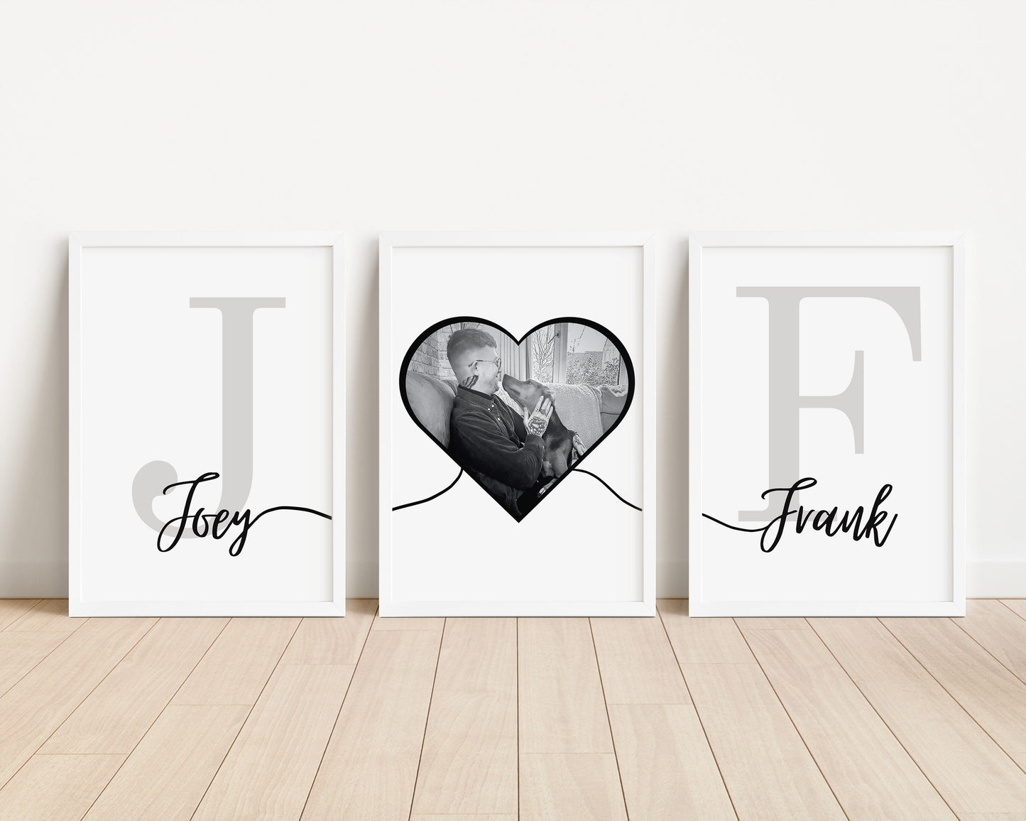 Personalised Line Art Photo Print Set of 3, Couple Gift, Anniversary Gift, Birthday Gift for New Home, First Home Wall Decor, Housewarming