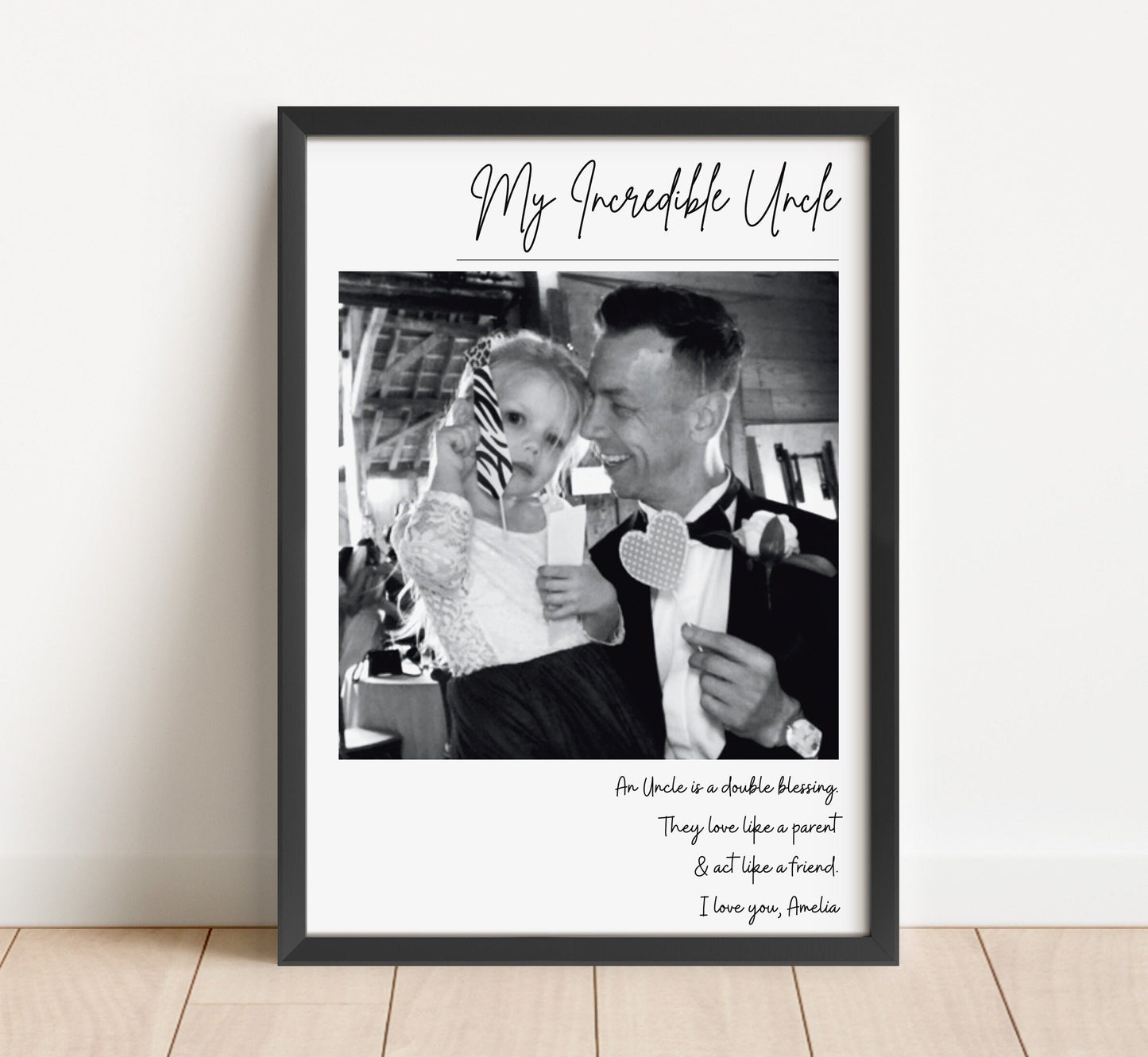 Personalised Uncle Photo Gift Print: Sentimental Wall Art