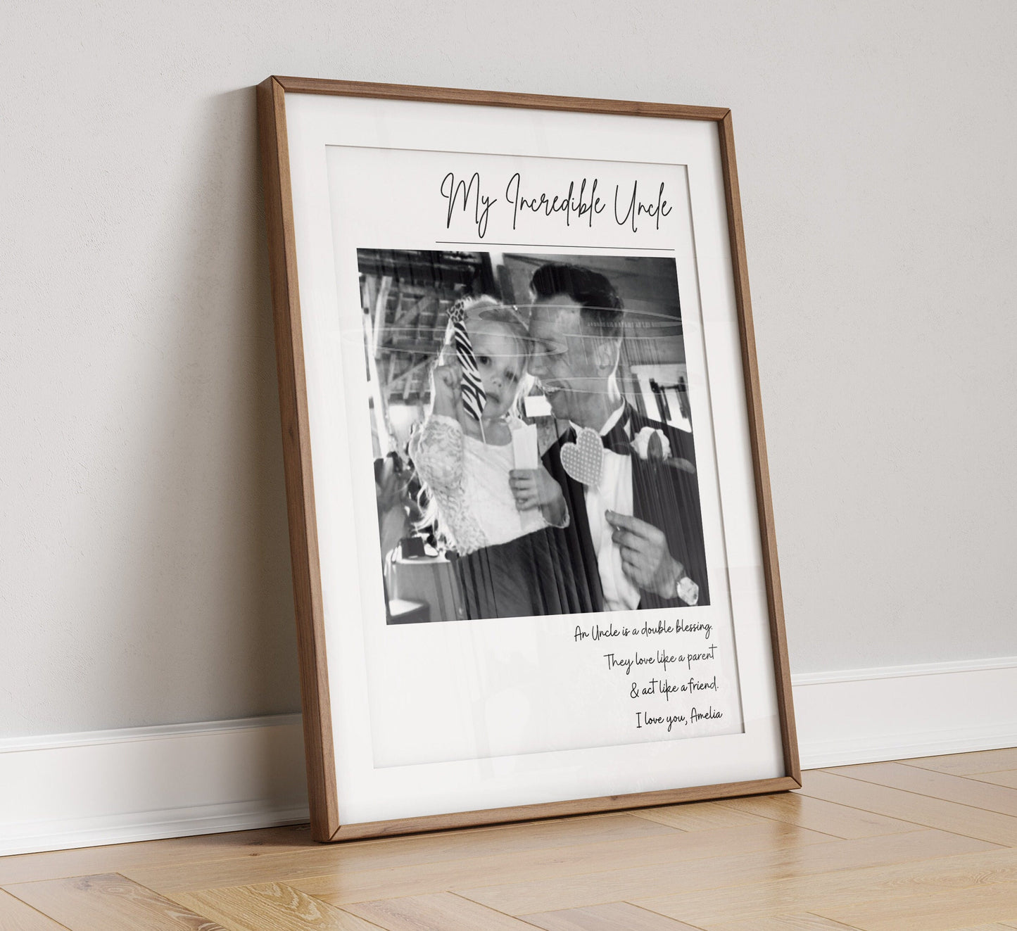 Personalised Uncle Photo Gift Print: Sentimental Wall Art