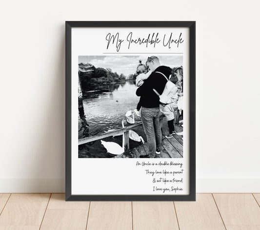 Personalised Uncle Photo Gift Print: Sentimental Wall Art