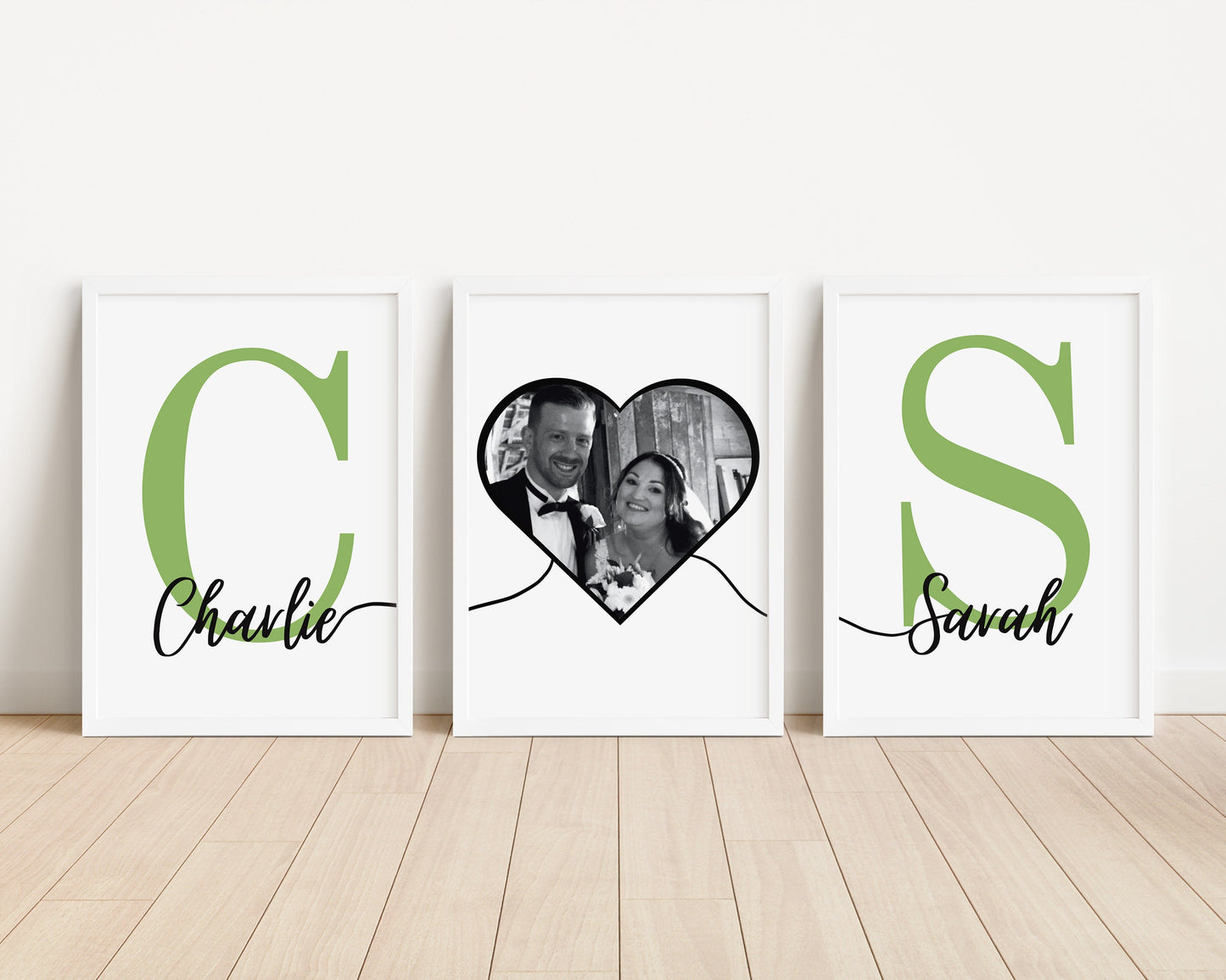 Personalised Line Art Photo Print Set of 3, Couple Gift, Anniversary Gift, Birthday Gift for New Home, First Home Wall Decor, Housewarming