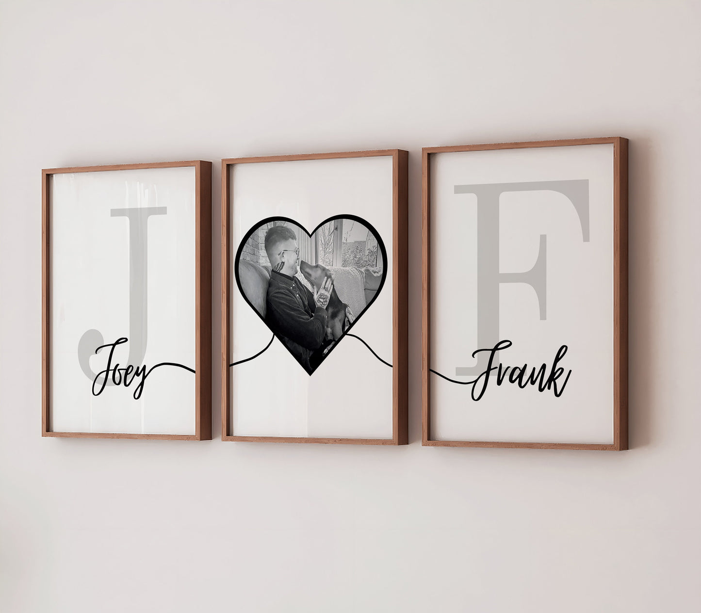 Personalised Line Art Photo Print Set of 3, Couple Gift, Anniversary Gift, Birthday Gift for New Home, First Home Wall Decor, Housewarming