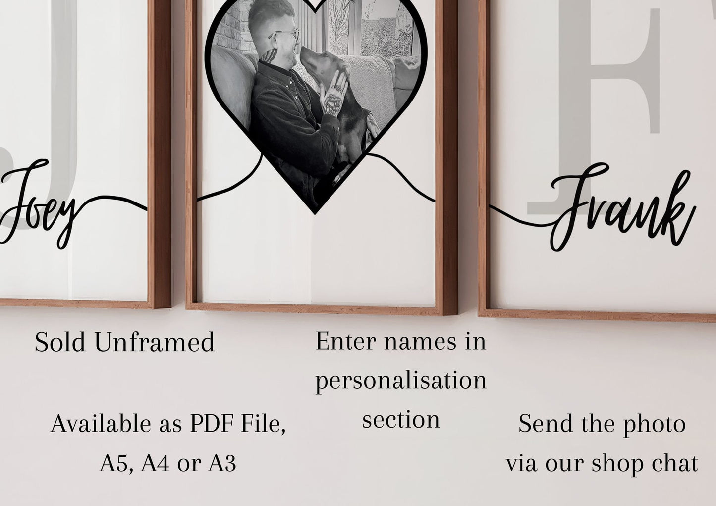 Personalised Line Art Photo Print Set of 3, Couple Gift, Anniversary Gift, Birthday Gift for New Home, First Home Wall Decor, Housewarming