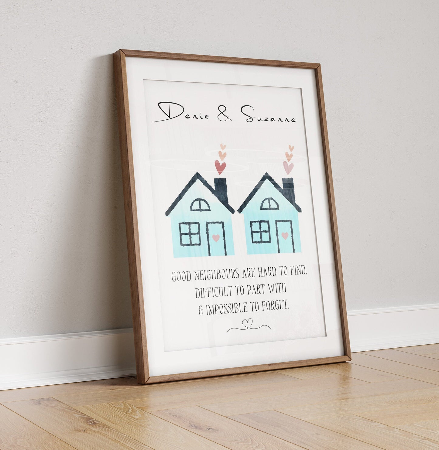 Personalised Neighbours Leaving Gift | Custom Thank You Gift | New Home Gift | Moving House Letterbox Gift | Watercolour Home Decor