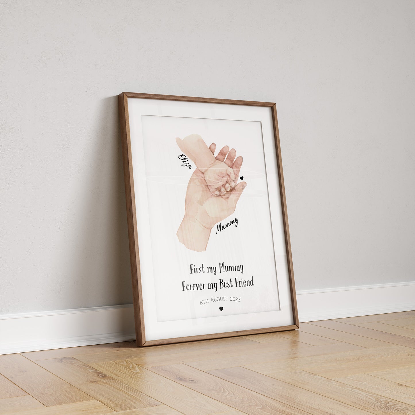 Personalized Mummy and Baby Hands Print: New Mom Gift