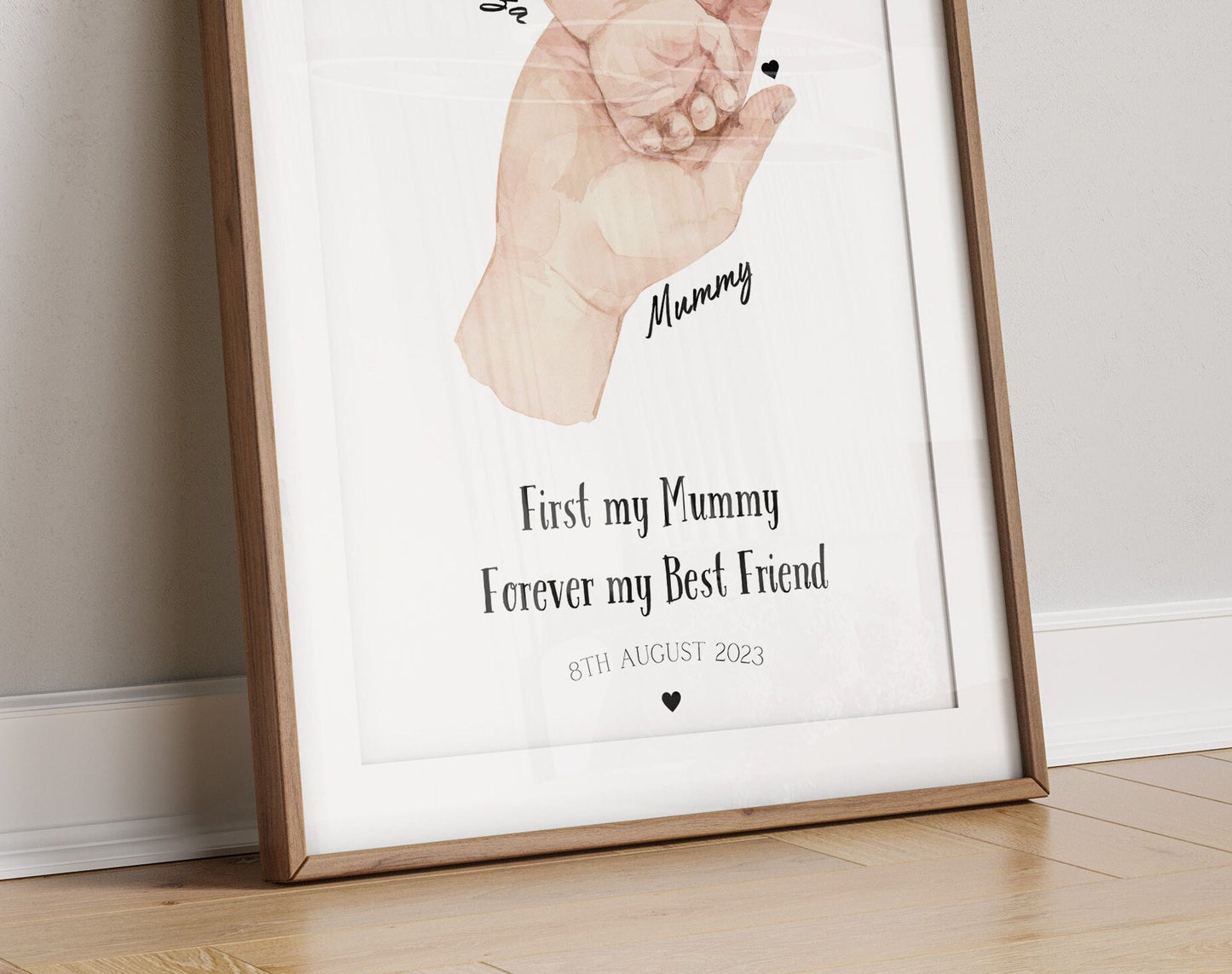 Personalized Mummy and Baby Hands Print: New Mom Gift