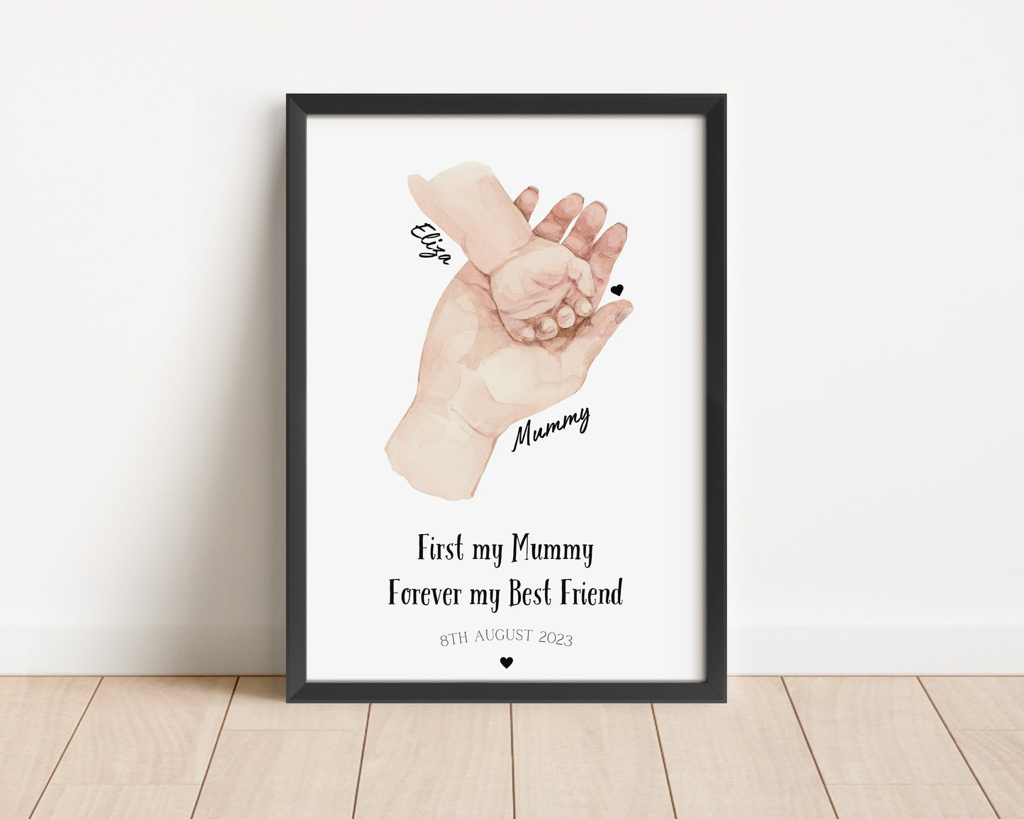 Personalized Mummy and Baby Hands Print: New Mom Gift
