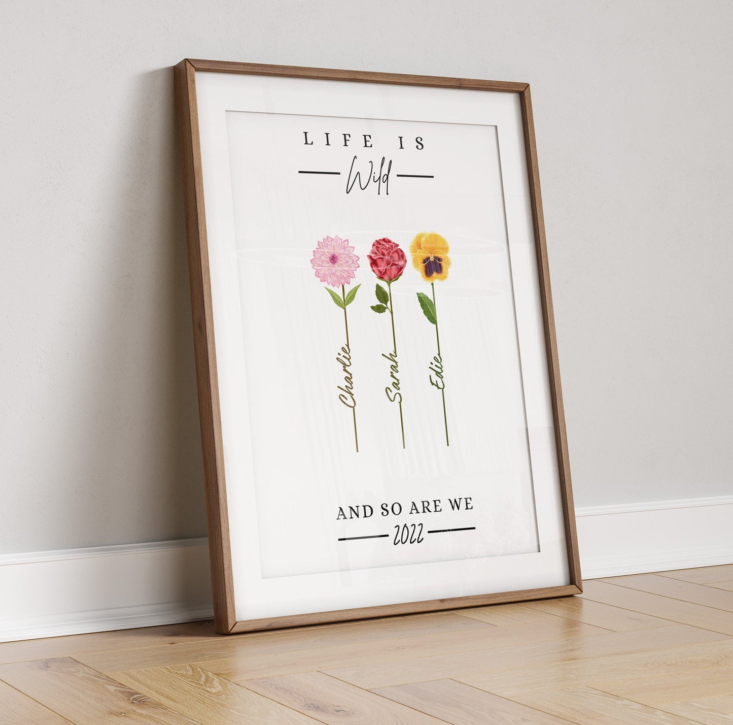 Custom Family Wildflower Print: Personalized Floral Gift