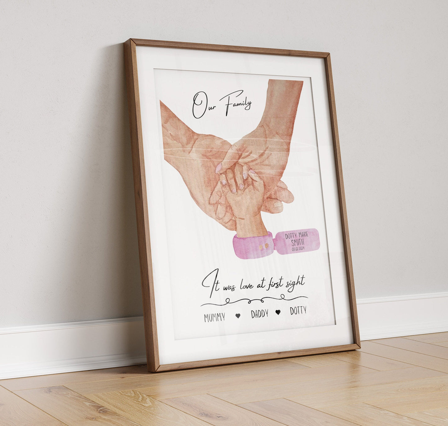 Personalized Family Print: Newborn Baby Stats, New Mum Gift