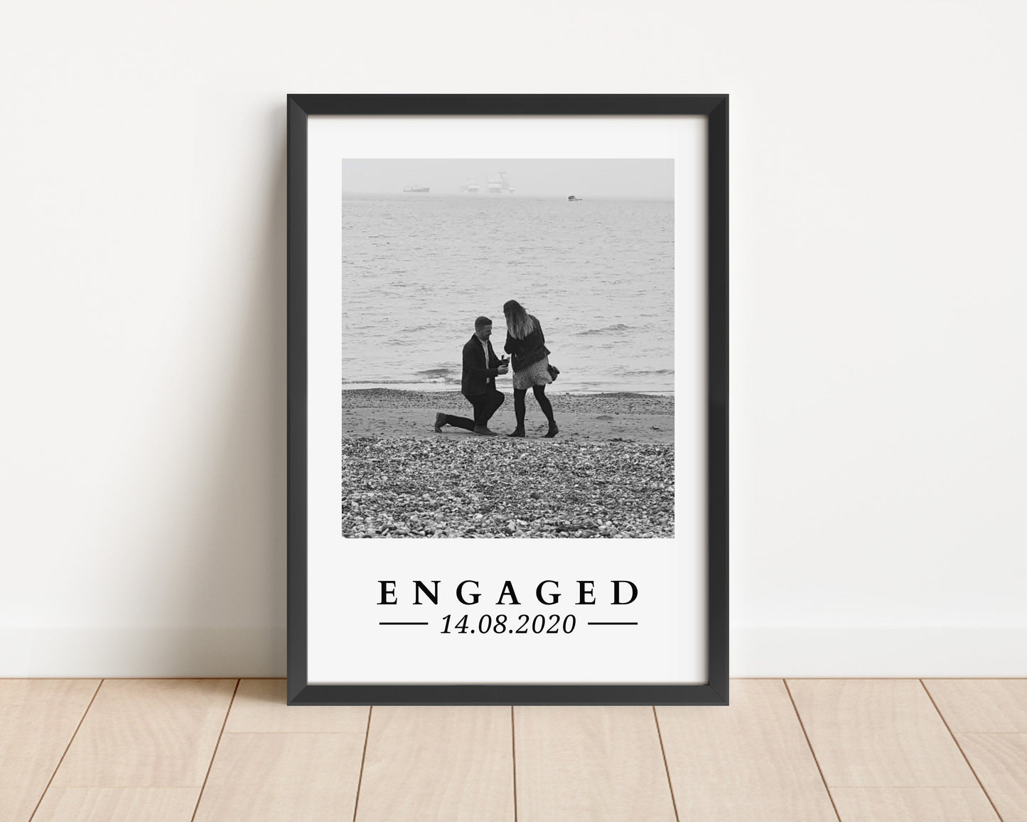 Custom Engagement Photo Print: Personalised Couple Gift