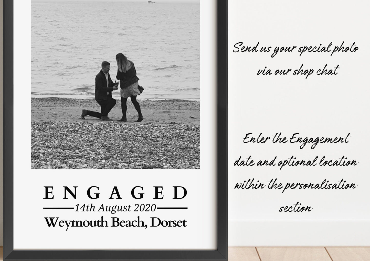 Custom Engagement Photo Print: Personalised Couple Gift