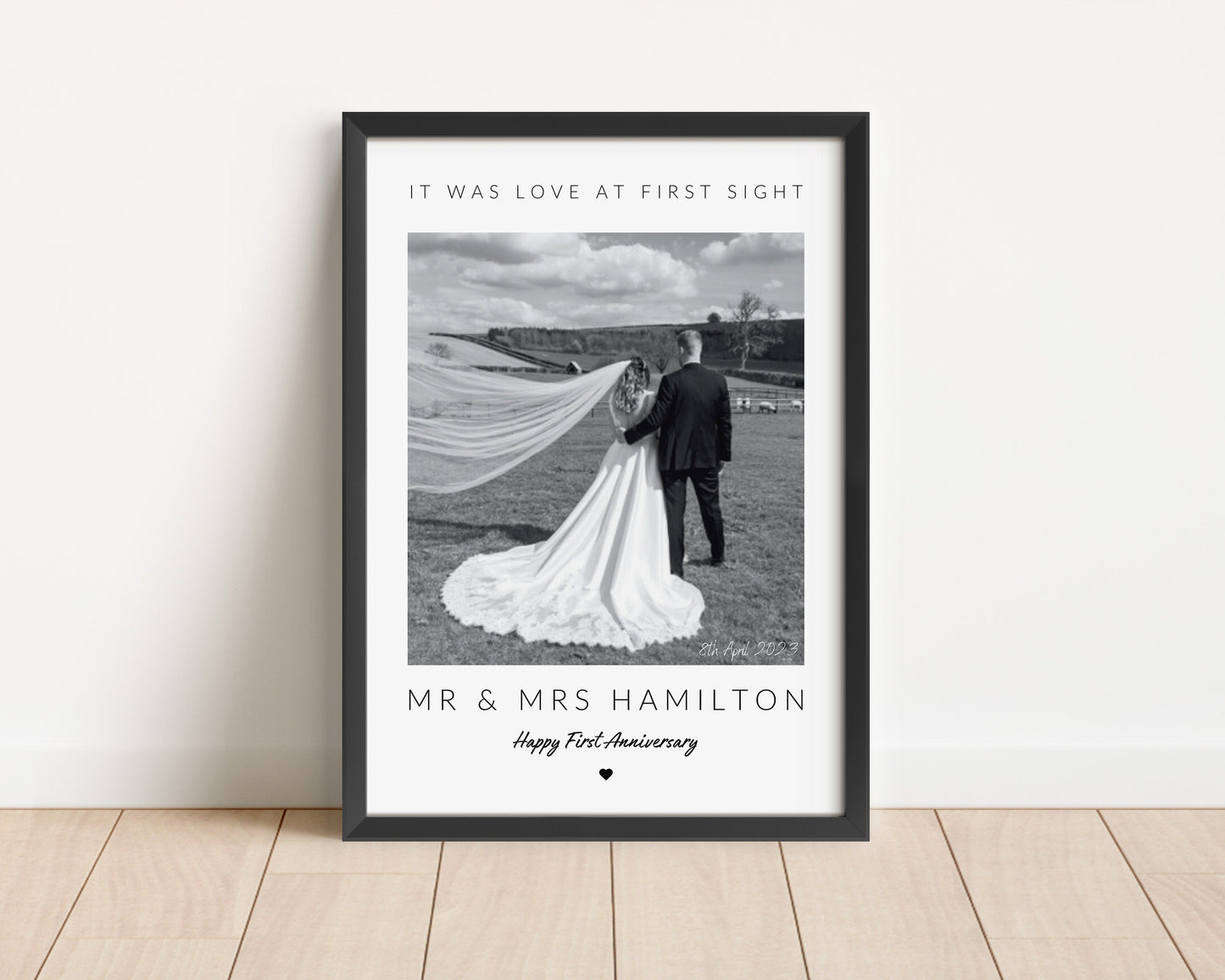 Personalised Anniversary Photo Print: Minimalist Couple Gift