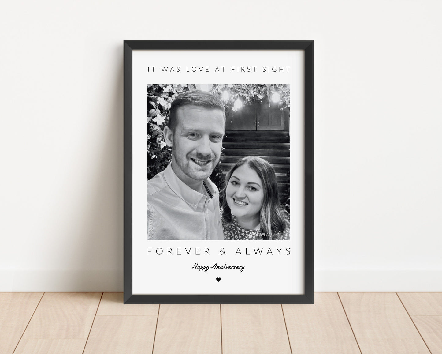 Personalised Anniversary Photo Print: Minimalist Couple Gift