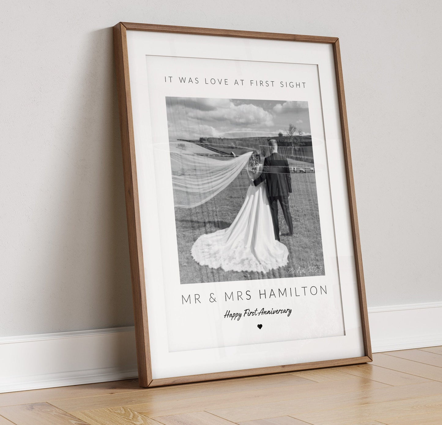 Personalised Anniversary Photo Print: Minimalist Couple Gift