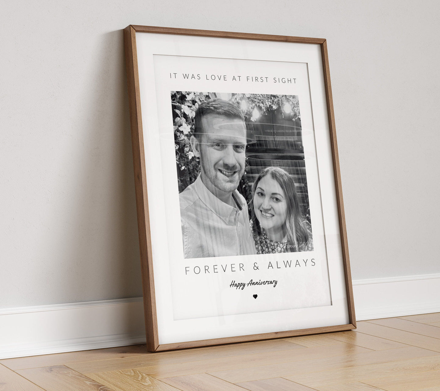 Personalised Anniversary Photo Print: Minimalist Couple Gift