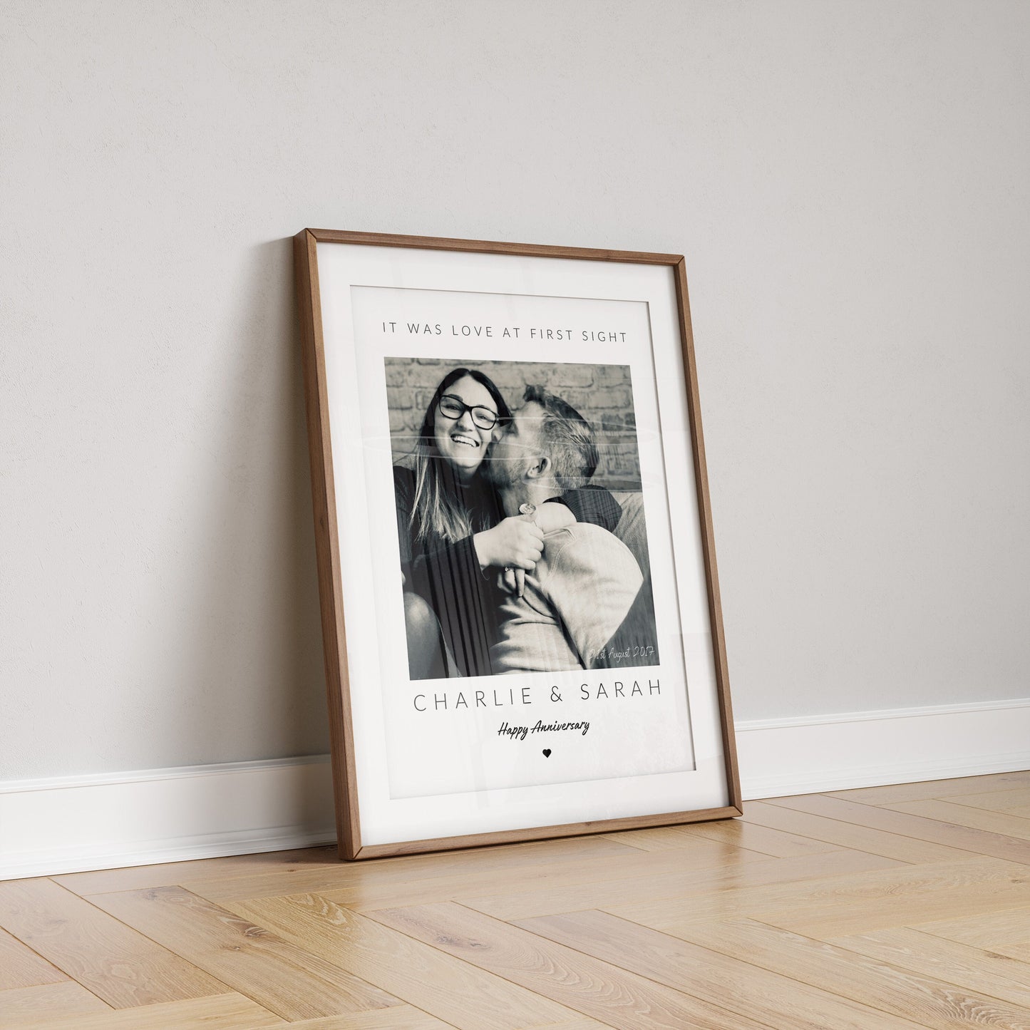 Personalised Anniversary Photo Print: Minimalist Couple Gift