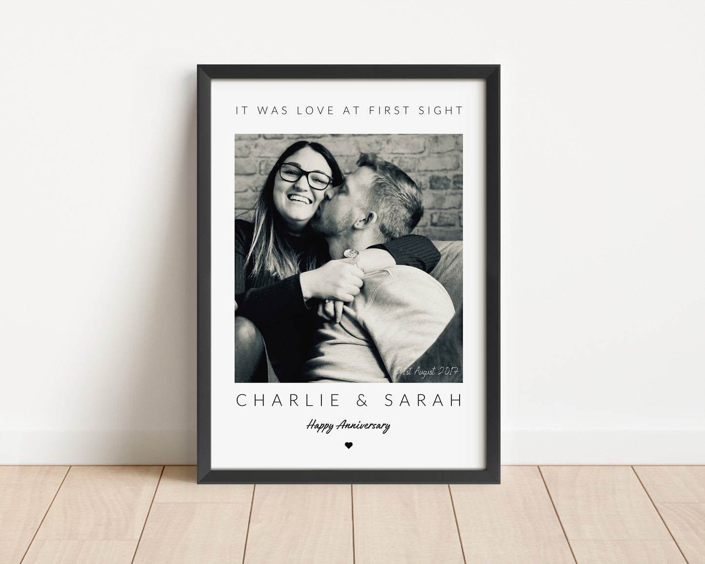 Personalised Anniversary Photo Print: Minimalist Couple Gift