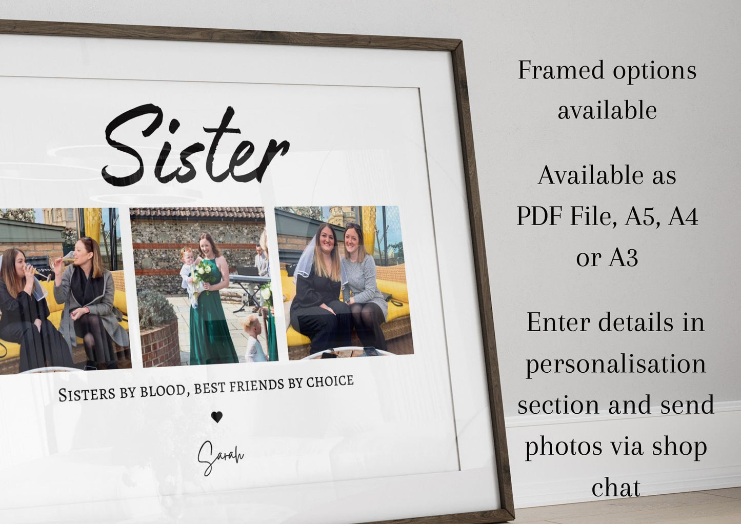 Personalised Sister Photo Print, Sister Gift, Keepsake, Birthday Sister Gifts, Birthday Gift for Her, Gifts For Sisters, Best Friend Gift