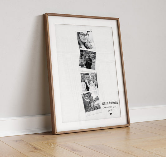 Personalised Auntie Photo Collage Print, Auntie Birthday Gift from Nephew Niece
