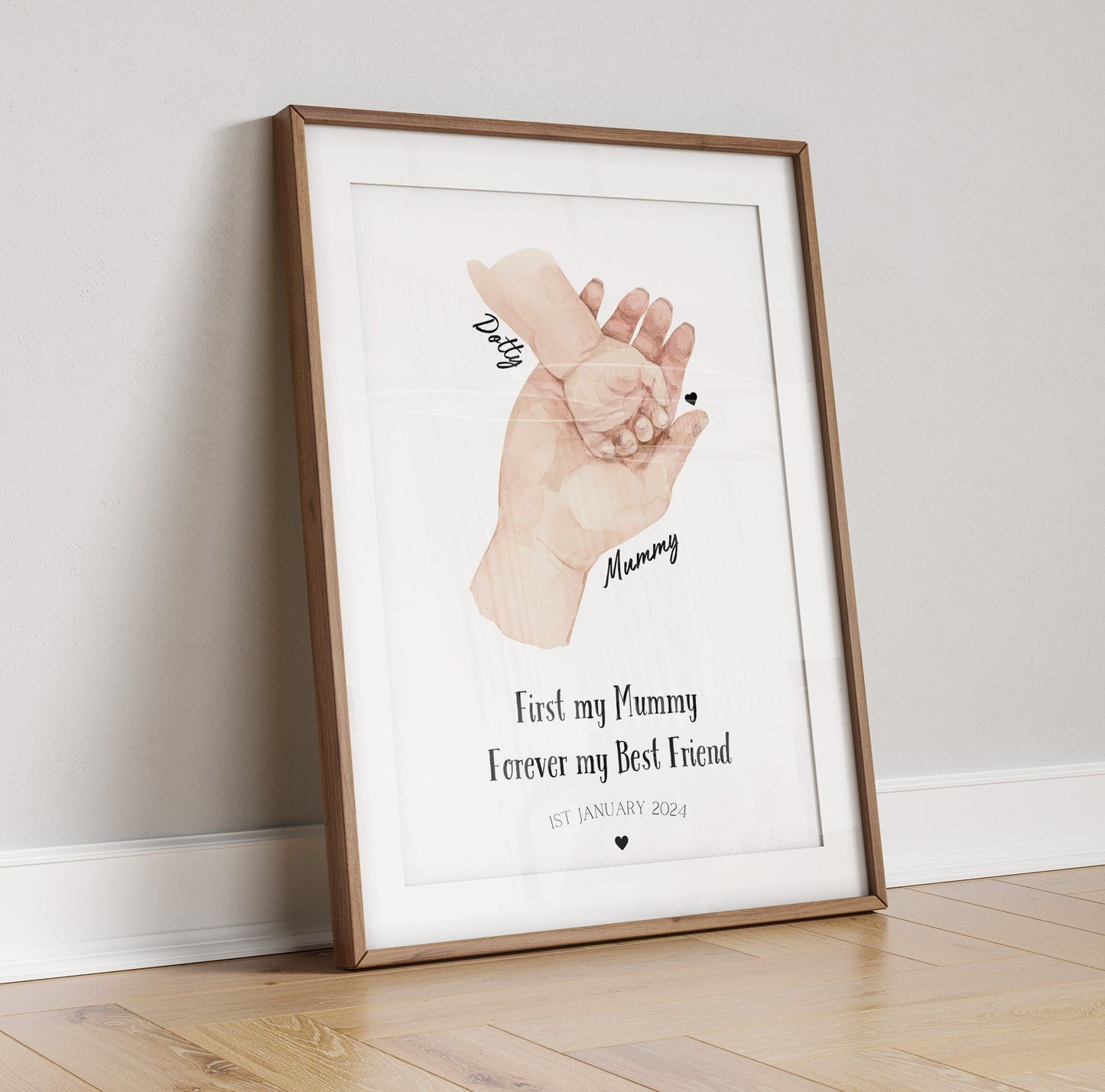 Personalized Mummy and Baby Hands Print: New Mom Gift