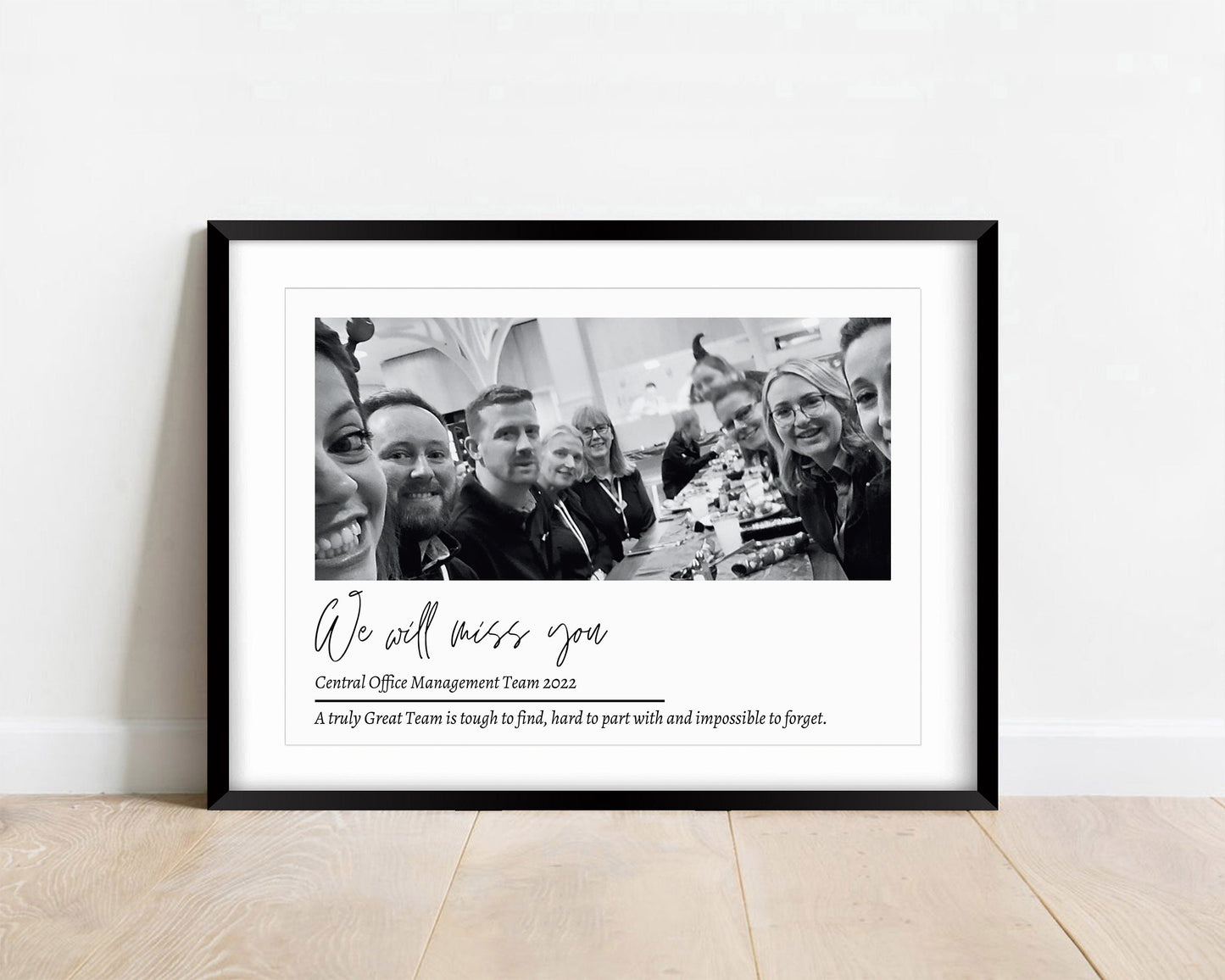 Personalised Work Leaving Gift Print: Team Photo Keepsake
