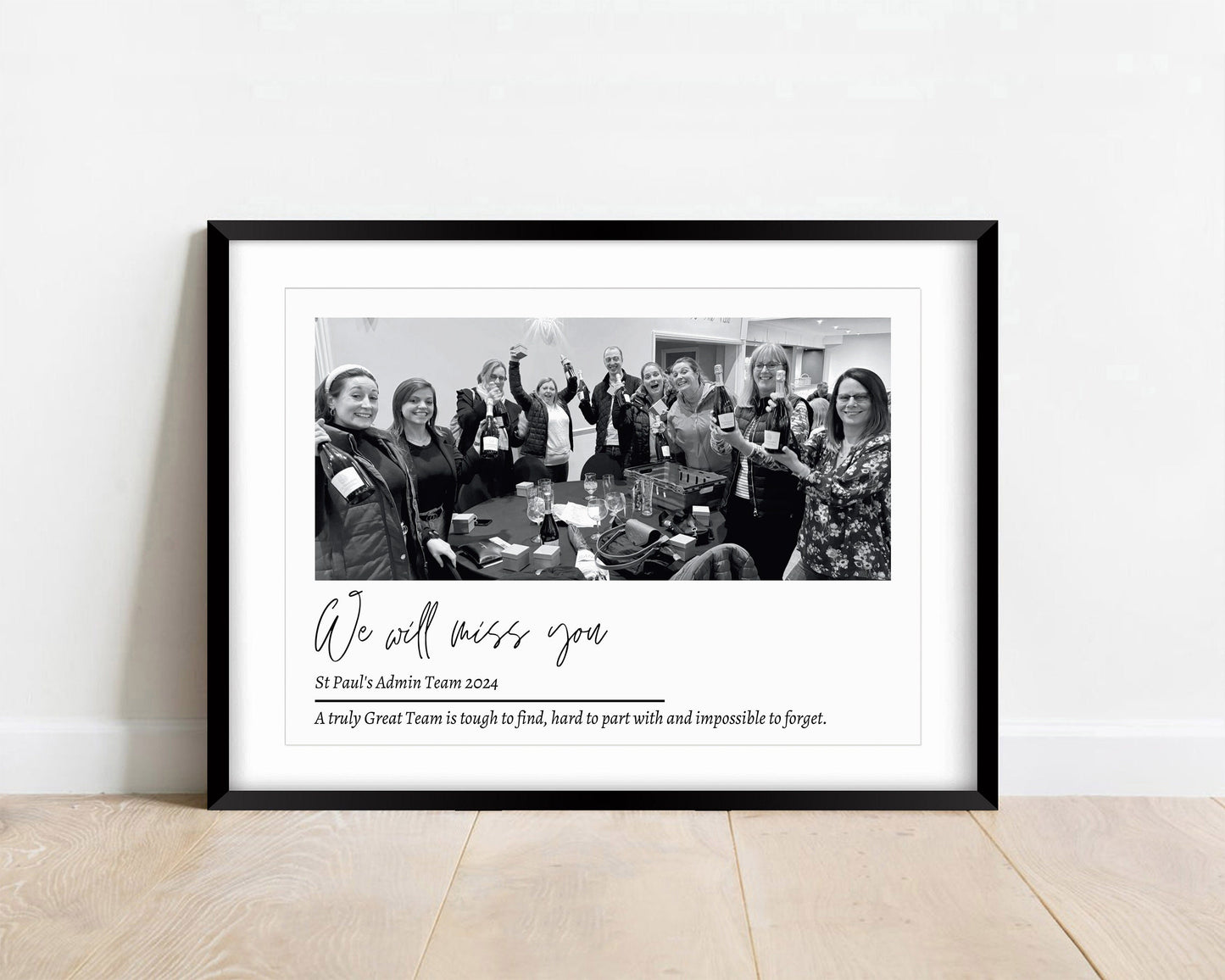 Personalised Work Leaving Gift Print: Team Photo Keepsake