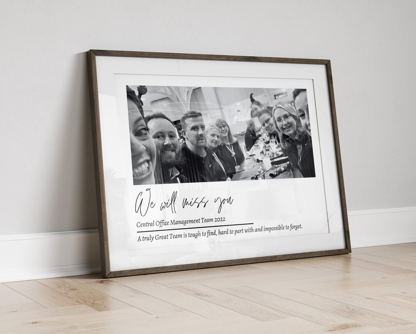 Personalised Work Leaving Gift Print: Team Photo Keepsake