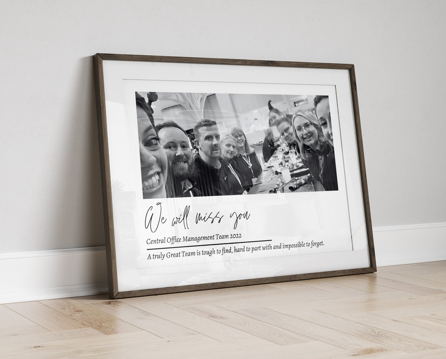 Personalised Work Leaving Gift Print: Team Photo Keepsake