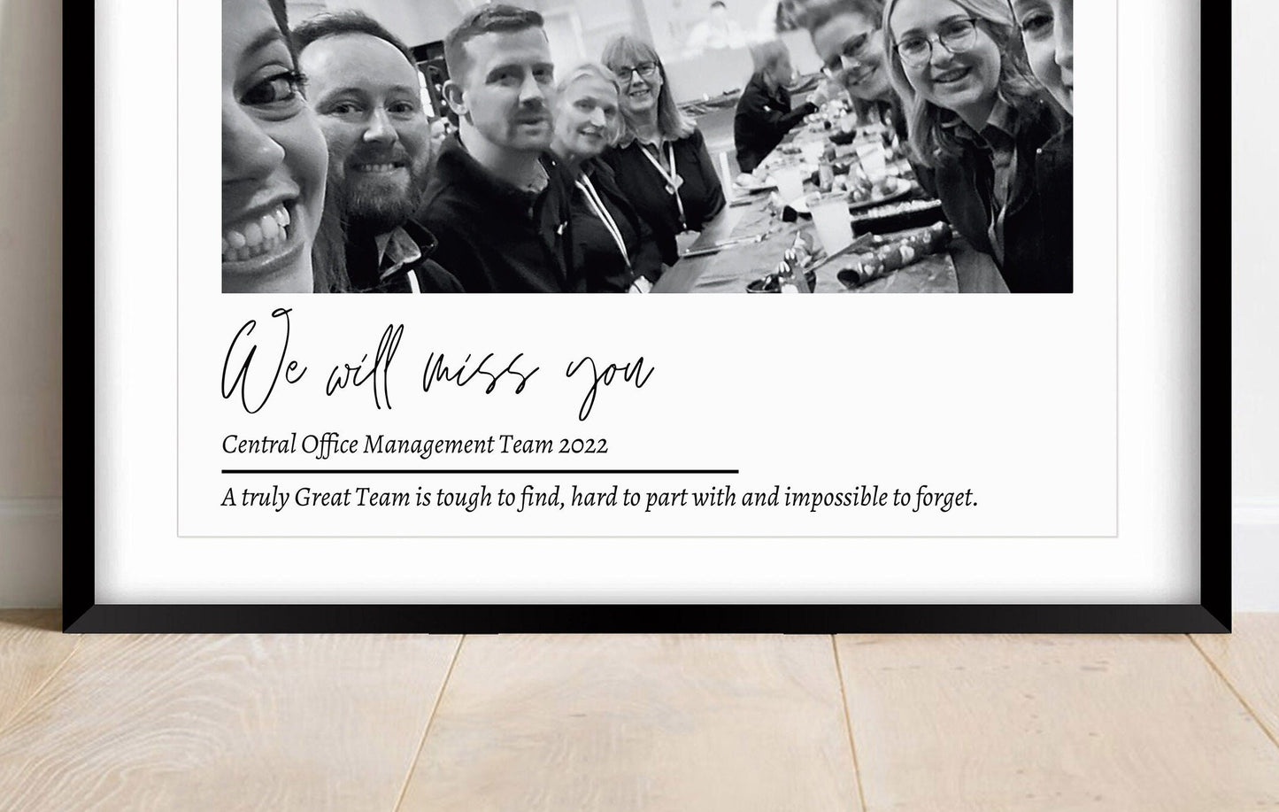 Personalised Work Leaving Gift Print: Team Photo Keepsake