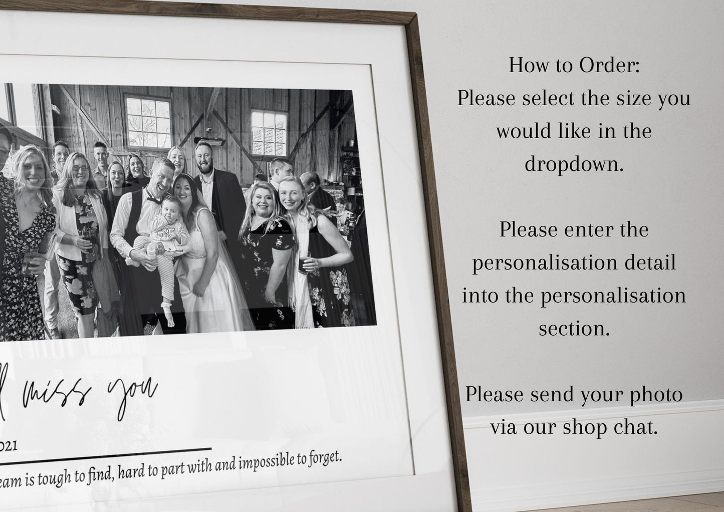 Personalised Work Leaving Gift Print: Team Photo Keepsake