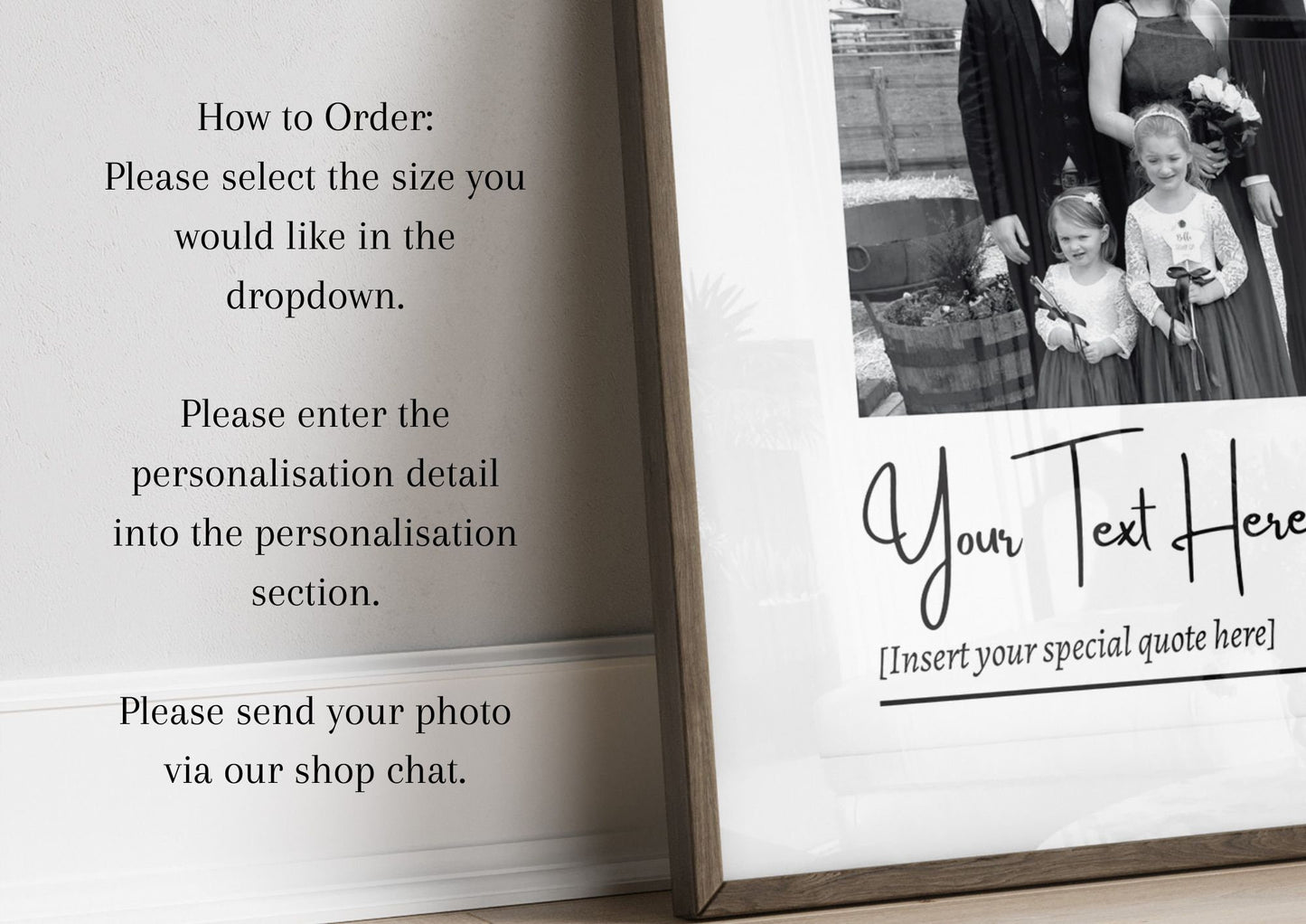 Custom Photo & Text Print, Personalised Family Keepsake