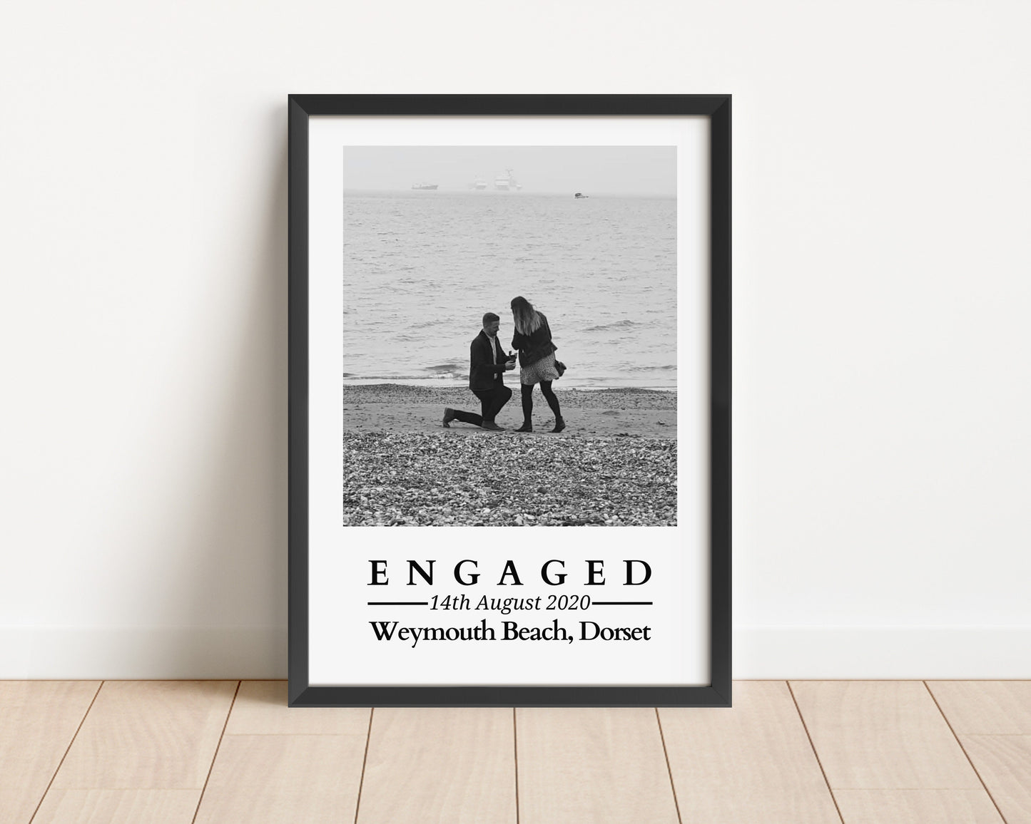 Custom Engagement Photo Print: Personalised Couple Gift