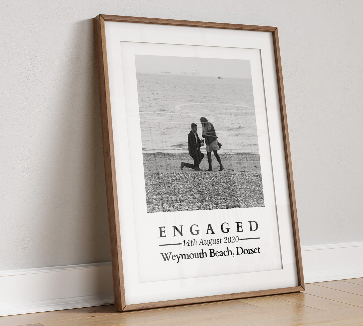 Custom Engagement Photo Print: Personalised Couple Gift