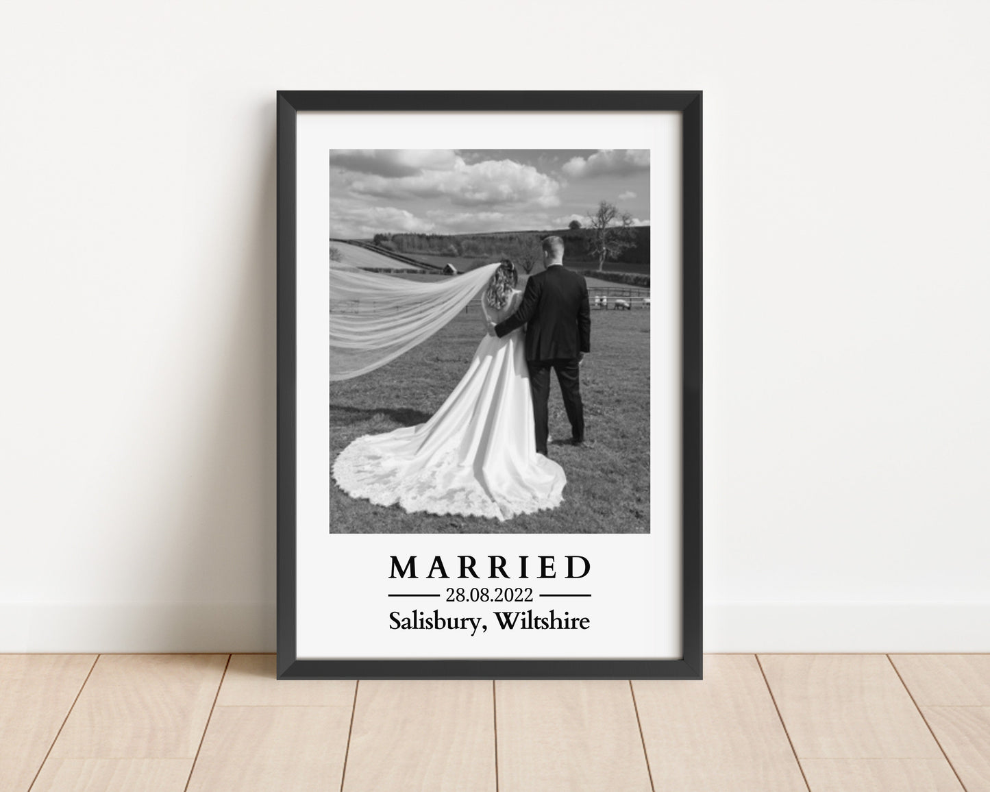 Personalised Wedding Photo Poster: Newlyweds Keepsake Gift