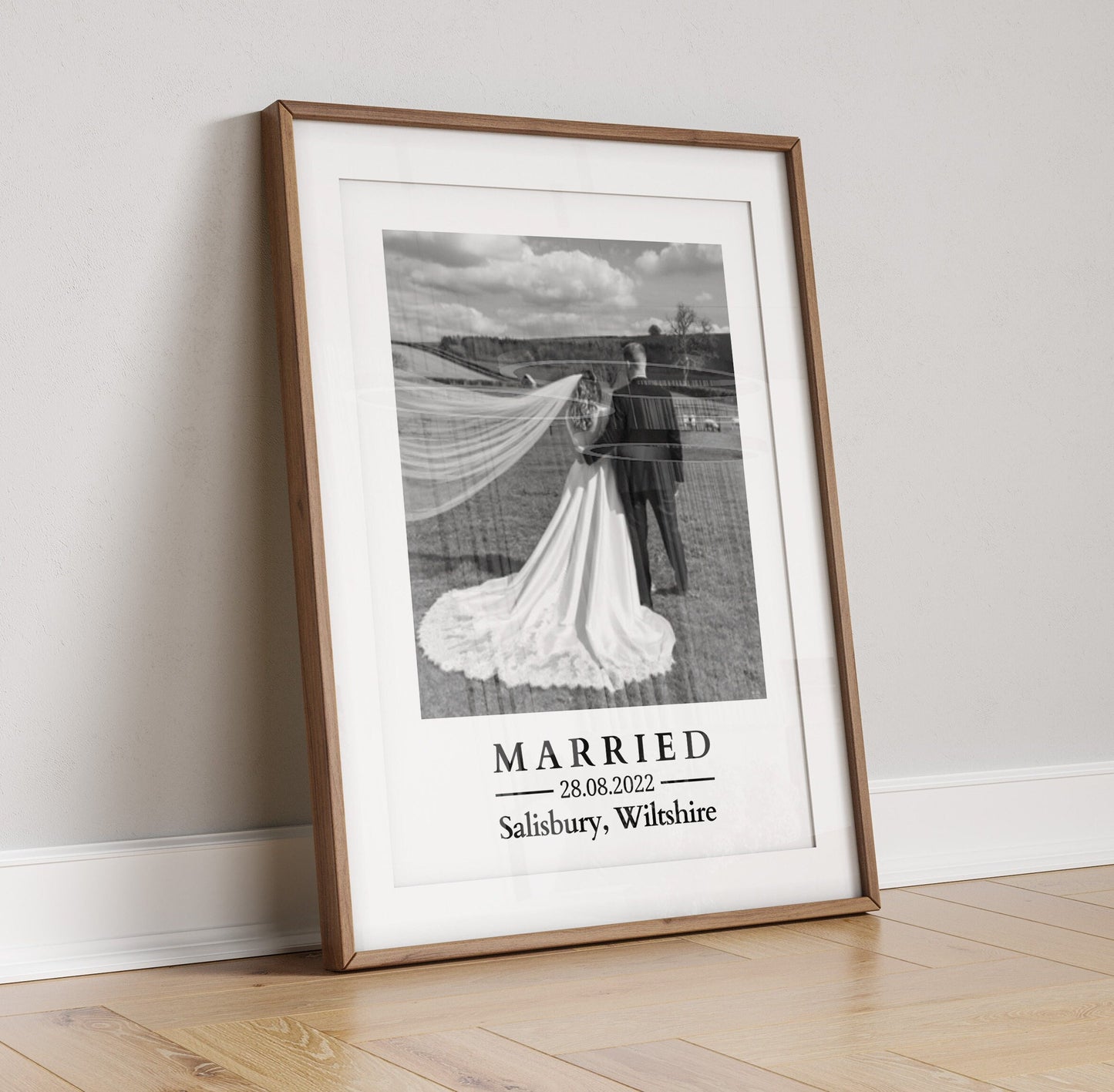 Personalised Wedding Photo Poster: Newlyweds Keepsake Gift