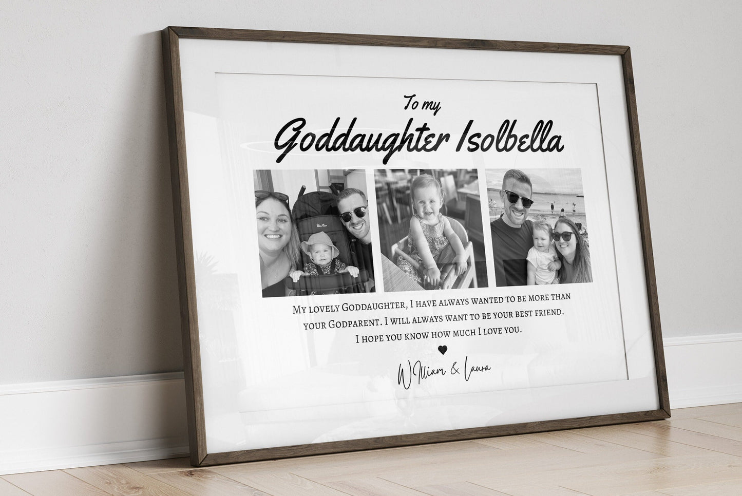 Personalised Goddaughter Photo Print: Custom Godparent Gift