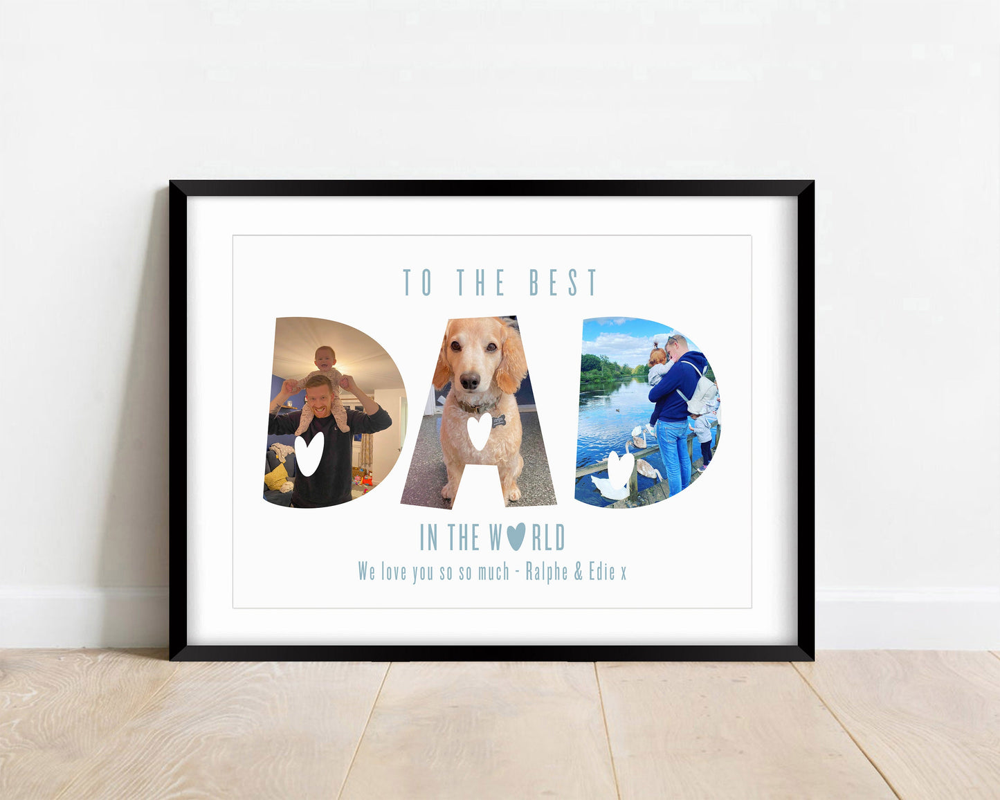 Custom Dad Photo Letters Print, Personalised Daddy Birthday Gift from Son Daughter, Present for New Dad, Fathers Day Gift for New Papa