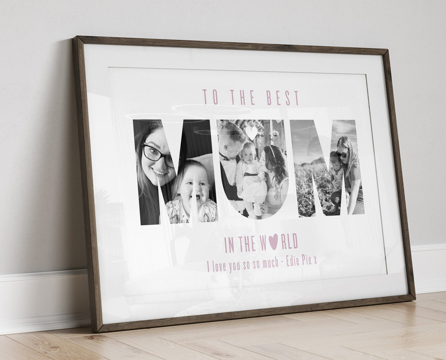 Custom Mum Photo Gift, Mother Photo Collage Wall Art for Mum, Mom Birthday Gift, Framed Mothers Day Decor, Happy Birthday Gift, Mummy Quote