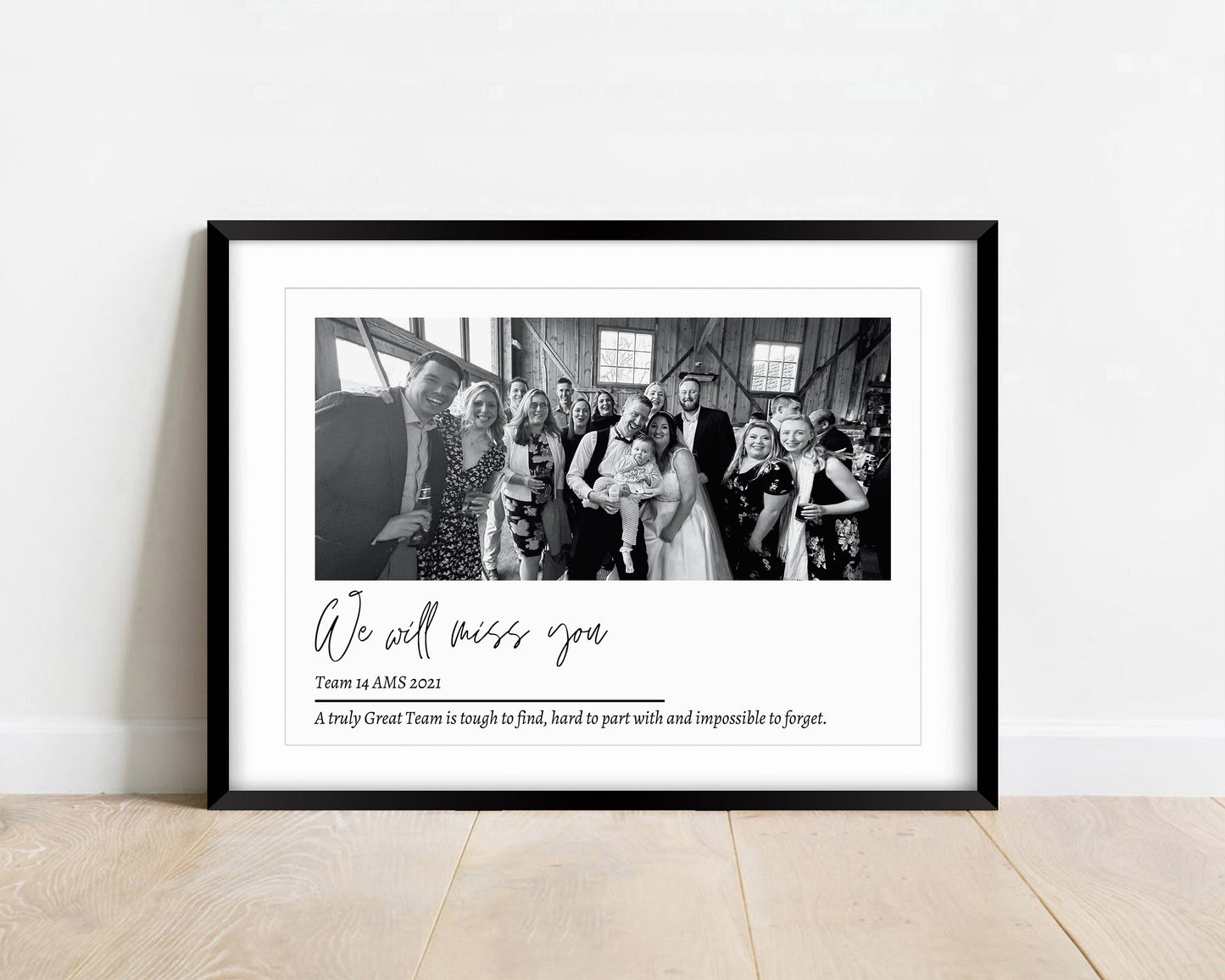 Personalised Work Leaving Gift Print: Team Photo Keepsake