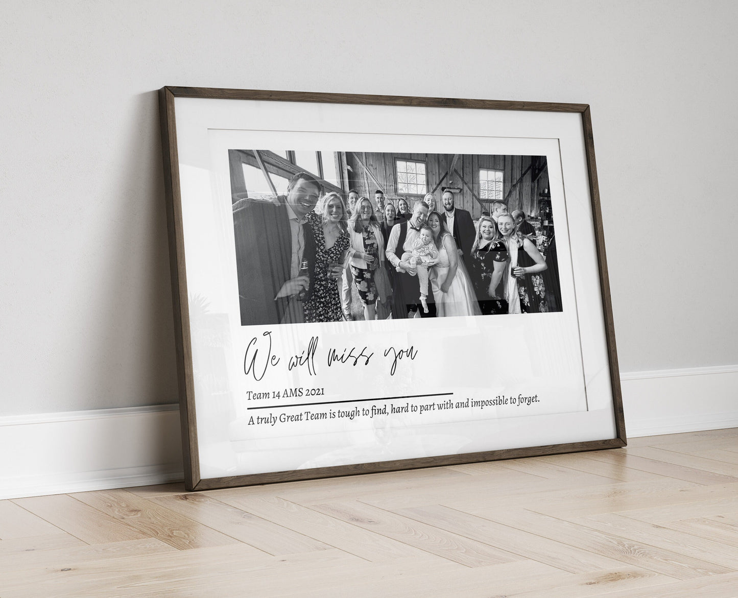 Personalised Work Leaving Gift Print: Team Photo Keepsake