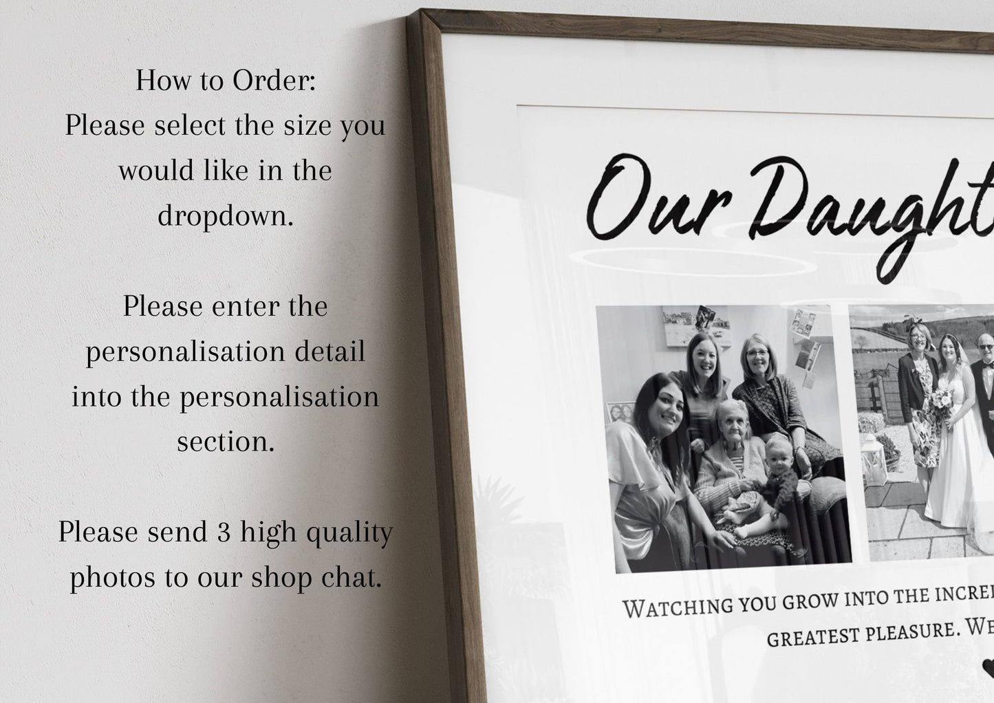 Personalised Birthday Gift for Daughter, Photo Collage Print, Unique Gift for Her,  Personalised Birthday Gift for Child, Graduation Gift