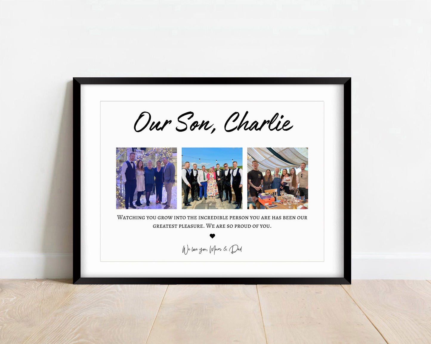 Custom Son Gift, Birthday Gift for Son, Photo Collage Print, Personalised Birthday Gift from Mum, Graduation Gift from Mum Dad, Unique Gift