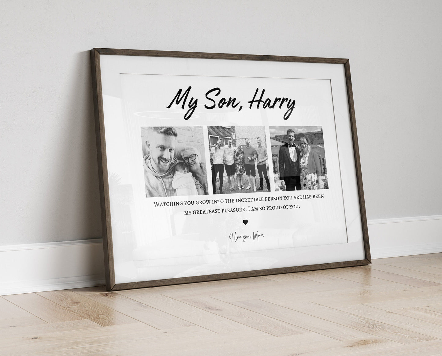 Custom Son Gift, Birthday Gift for Son, Photo Collage Print, Personalised Birthday Gift from Mum, Graduation Gift from Mum Dad, Unique Gift