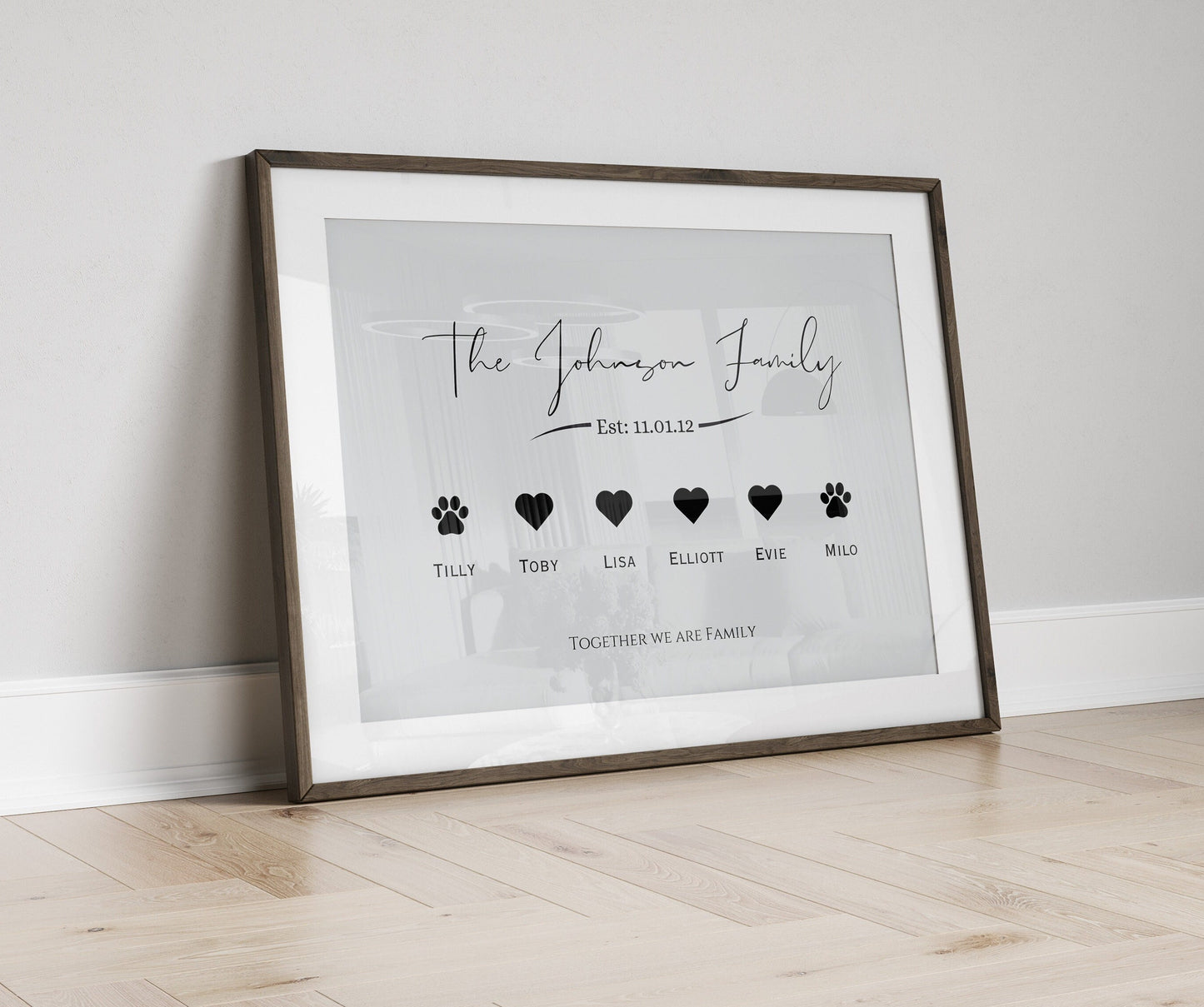 Custom Family Name Print: Personalized Pet & Date Wall Art